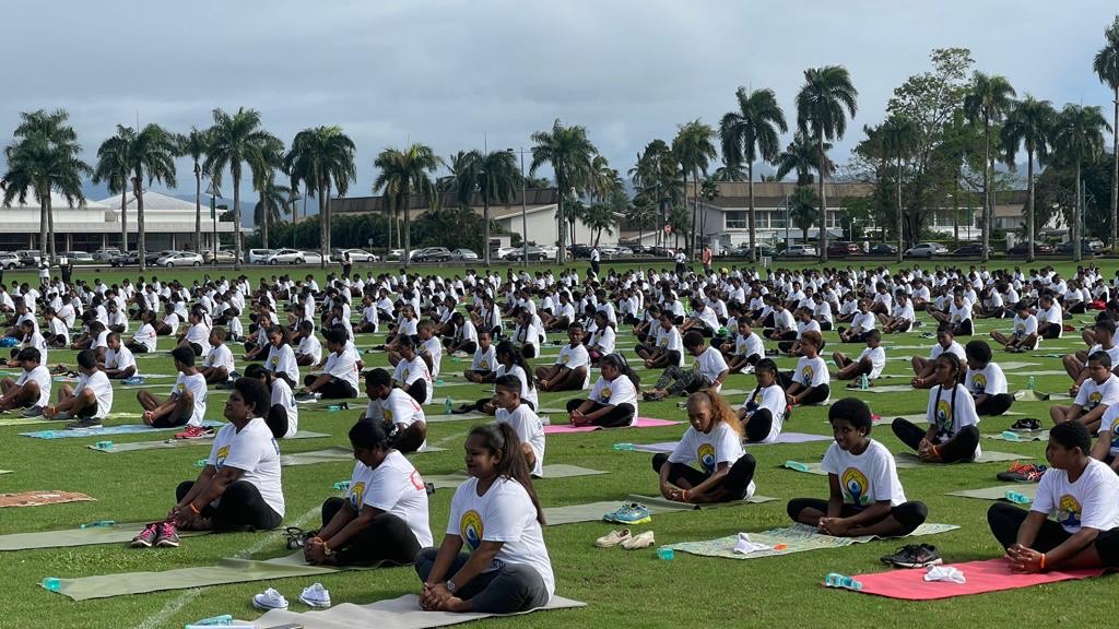 #IDY2022 The Global Guardian Ring for Yoga kicked off with a Special Yoga session at Albert Park, Suva, Fiji on 21 June, 2022.